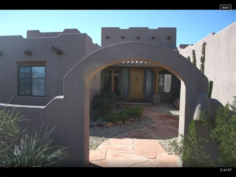 Close up of Santa Fe style home in west valley, AZ