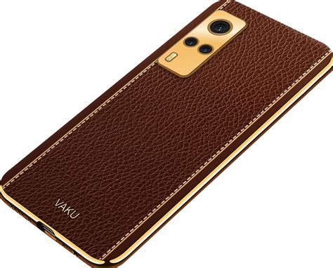 Vaku ® Vivo Y53S Luxemberg Series Leather Stitched Gold Electroplated ...