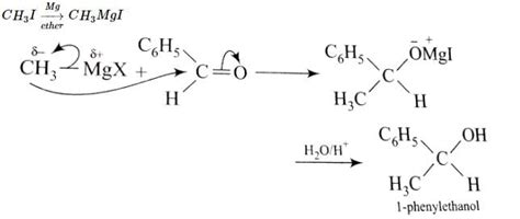 1-Phenylethanol can be prepared by the reaction of benzaldehyde witha ...