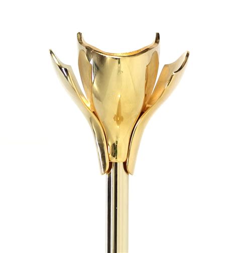 Gianfranco Frattini Brass Floor Lamp with Dimmer Scallop or Lotus Shade ...