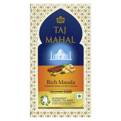 Taj Mahal Rich masala chai Tea Bags, 25 Pieces, Green Tea, 100 Gram ...