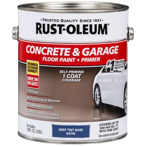 Rust-Oleum Concrete & Garage Satin Deep Tint Base Water-Based Acrylic ...