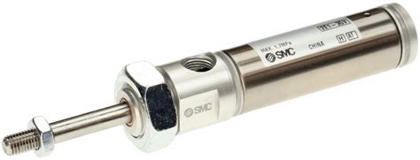 SMC, 3/4 in Bore, 1 in Stroke, Round Body Cylinder - 826FE3|NCMB075 ...