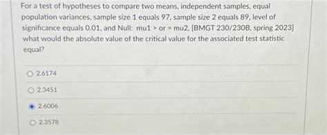 Image result for +Comparing Two Sample Means Hypothsis Testing