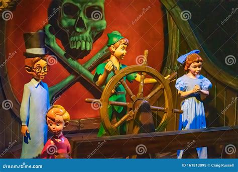 Peter Pan Characters from the Peter Pans Flight Editorial Image - Image ...