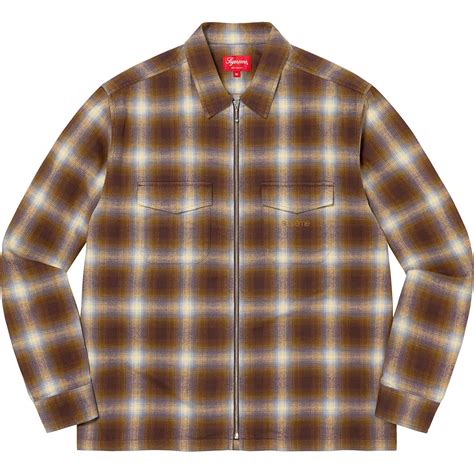 Shadow Plaid Flannel Zip Up Shirt | Supreme 22fw
