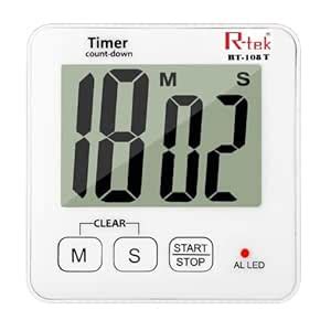 R-TEK Digital Kitchen Timer & Stopwatch with Large Digits LCD Display ...