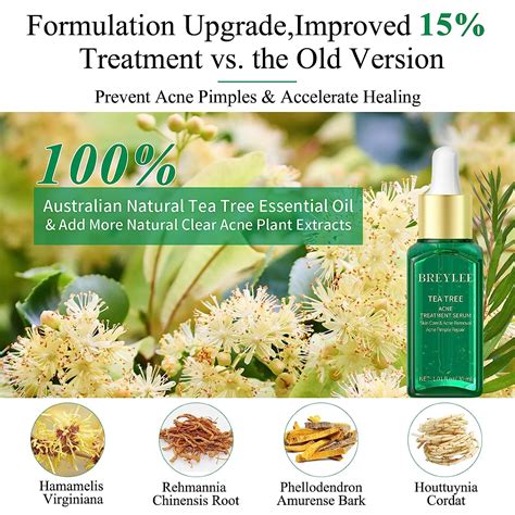 Buy Tea Tree Oil Serum, BREYLEE Acne Treatment for Prone Face Sensitive ...