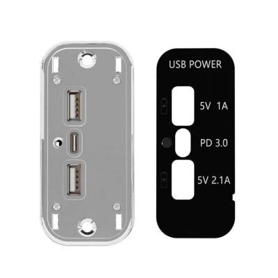 12-24V PD3.0 Type-C + 5V 1A USB + 5V 2.1A USB Charging Socket