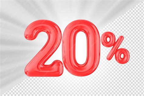 Premium PSD | 20percent red balloon