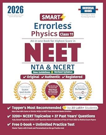 Buy Smart Errorless Physics NEET Class 11 (2026) - NCERT Based | 3000 ...