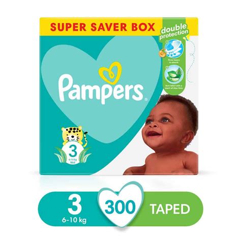 Pampers Baby Dry - Size 3, Super Saver Box-300 Nappies, Lotion with ...