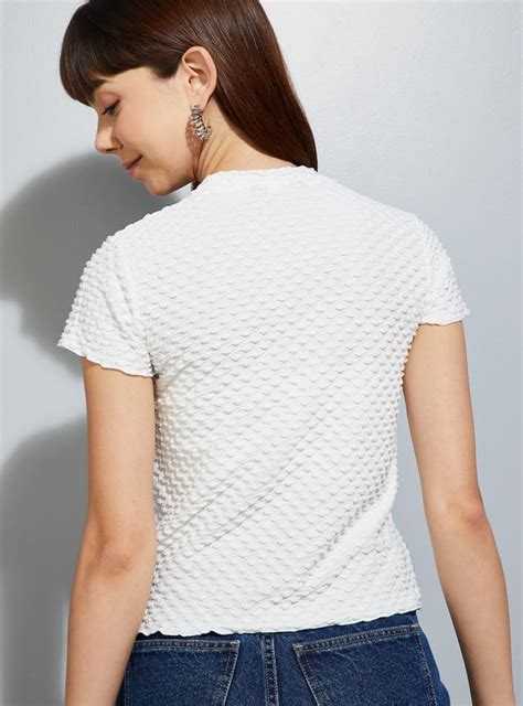 Buy URB_N Women Textured Crop Top Online at just Rs. 599.0 ...