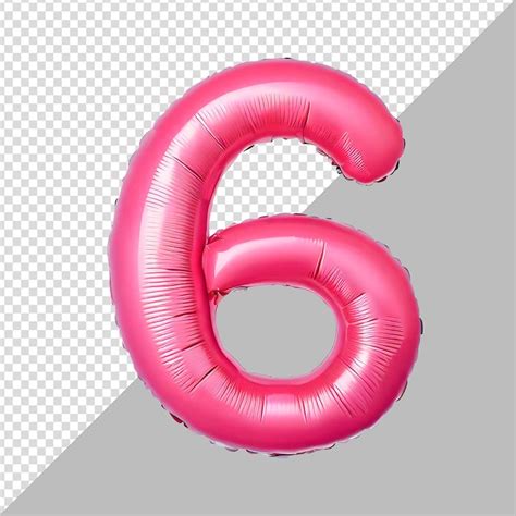 Pink number 06 balloon PSD, High Quality Free PSD Templates for ...