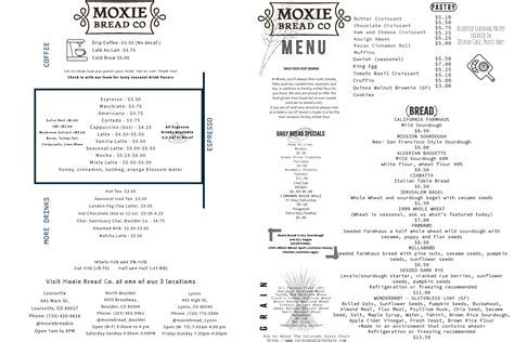 Menus — Moxie Bread Co