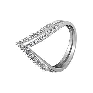 Buy SILVER SHINE Silver Plated Stylish Solitaire Adjustable Ring For ...