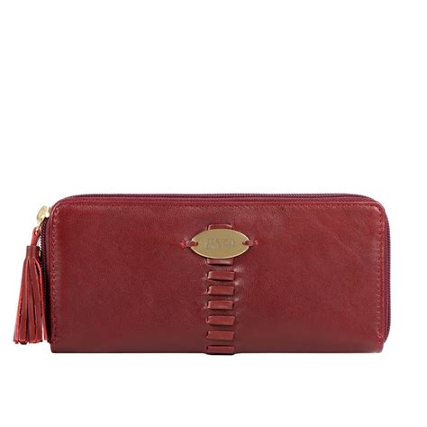 Buy Marsala Rhubarb W1 Double Zip Around Wallet Online - Hidesign