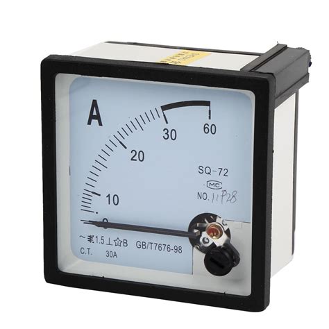 uxcell 72mm x 72mm Square AC 0-30A Analog Ammeter Panel Meter SQ-72 ...