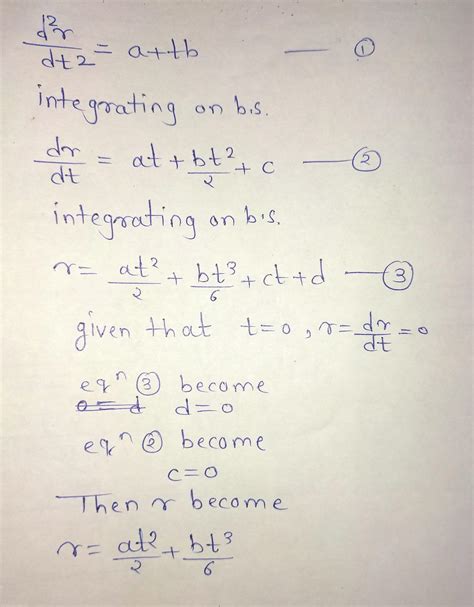 Example: find the value of r from the equation d'r dt a+tb given that ...