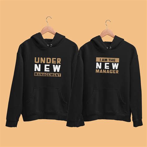 Under New Management Black Couple Hoodies