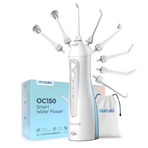 ORACURA OC150 Dental PRO Smart Water Flosser White, 150ml water tank ...