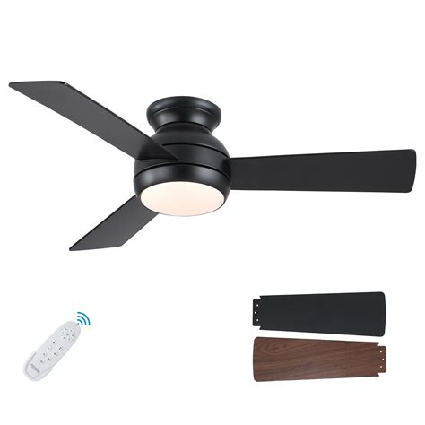 Buy Ceiling Fans With Light and Remote 42 Inch, Low Profile Black ...