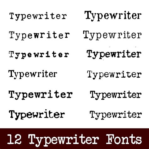 12 Typewriter Fonts Bundle - TTF, SVG, PNG - Typewriter Font, Retro ...