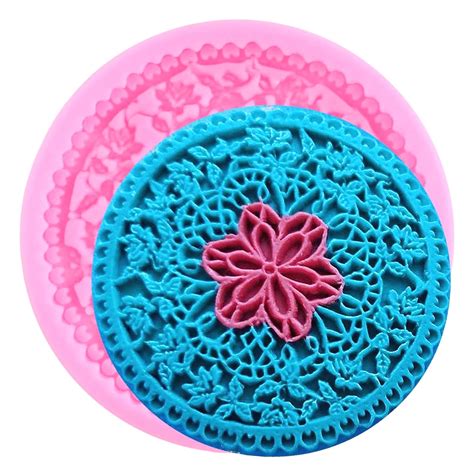 Hotbar Lace Fondant Silicone Molds for DIY Lace Chocolate Candy, Cupcake Toppers, Gum Paste, and ...