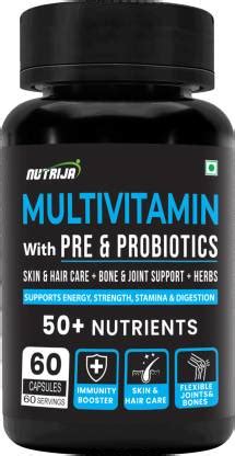 NutriJa Multivitamin for Men & Women with Probiotics, Multiminerals- 50 ...