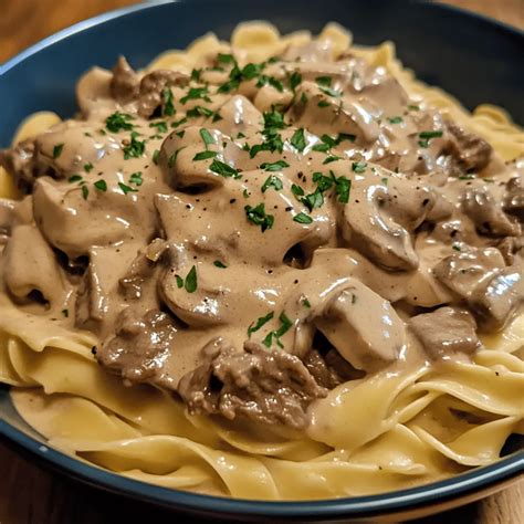 Easy Comforting Crockpot Creamy Beef Stroganoff (No Mushrooms)