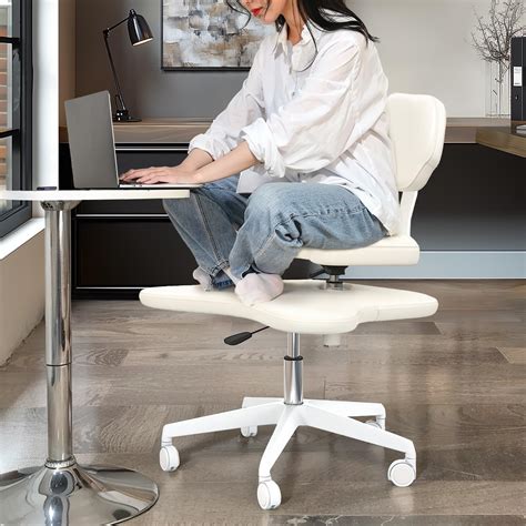 Snapklik.com : YUKSAL Cross Legged Office Chair, Criss Cross Desk Home ...