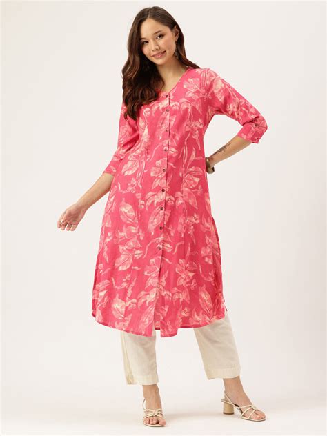 Pink Printed Kurta – Amukti - The Women's Ethnic Fashion Store