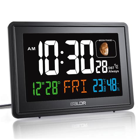 Buy BALDR Atomic Clocks for Bedrooms Digital Large Display - Black ...