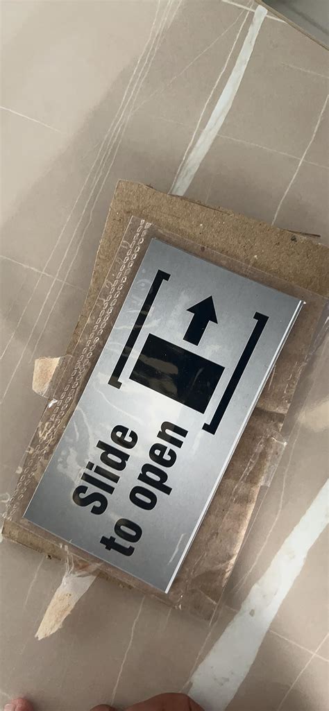 SIGNEX - Slide to Open Sign Sticker Metallic - Glass Doors Vinyl Decal ...