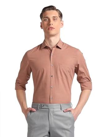 Arrow Men's Checkered Full Sleeve Slim Fit Cutaway Collar Cotton Formal ...