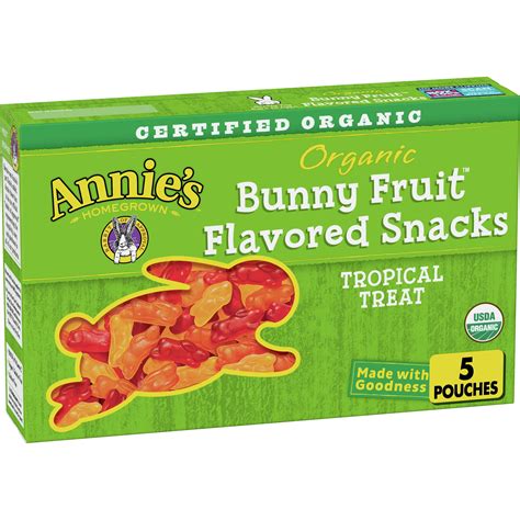 Annie's Organic Bunny Fruit-Flavored Snacks, Tropical Treat, Gluten ...
