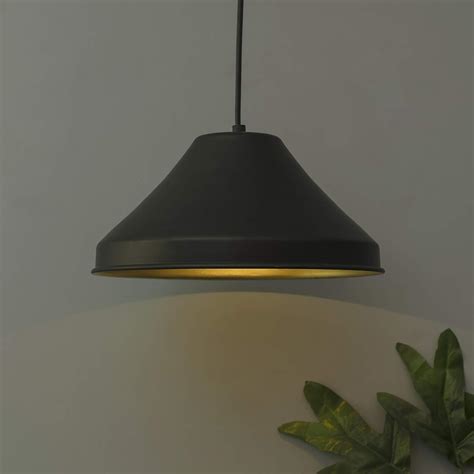 Buy Homesake Hanging Light Black, Inverted Cone | Ceiling, Pendant ...