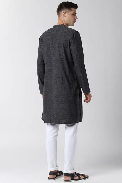 Buy Men Grey Textured Ethnic Kurta Online - 433704 | Peter England