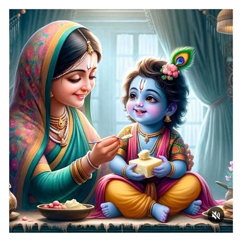 Techgifti Vinyl Baby Smiley Krishna And Yashoda Maa Wall Poster For ...