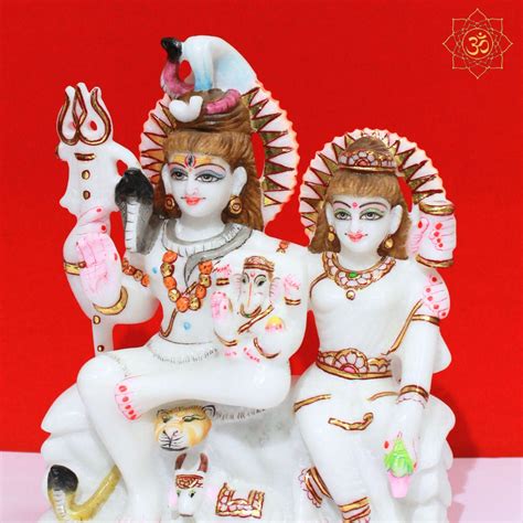 Shiva Parivar Marble Murti in 9inches for Home Mandir – BMBIDOLS