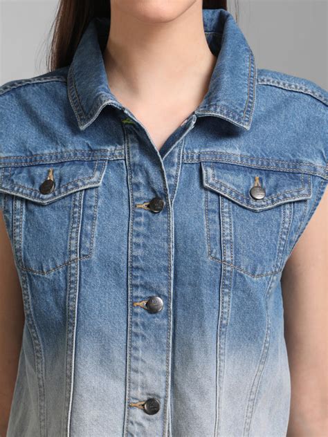 Sleeveless Ombre Denim Jacket – KAZO