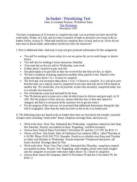 Image result for In-Basket Test Example for Retail