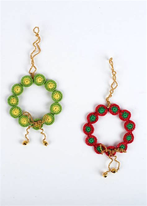 Get Christmas Tree Decorations - Green & Red Wreath (Set of 2) at ₹ 400 ...