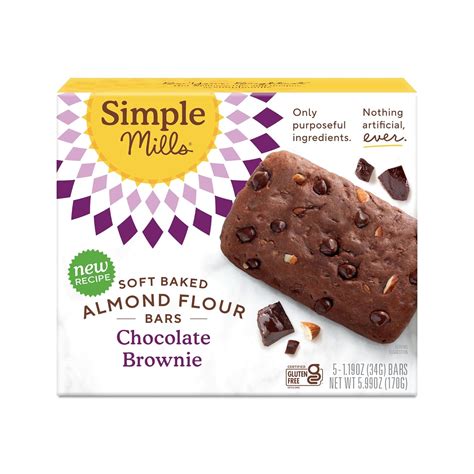 Amazon.com: Simple Mills, Bar Almnd Flour Soft Baked Chocolate Brownie ...
