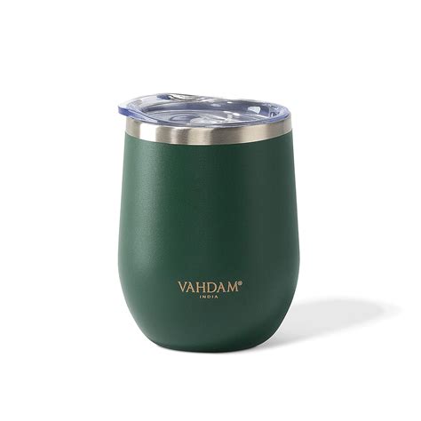 Buy VAHDAM, Stainless Steel Tumbler (350ml) - Green | Vacuum Insulated ...