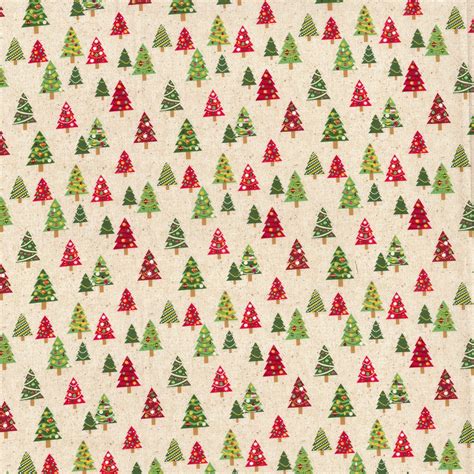Fabric Traditions Christmas Trees Natural Glitter Cotton Fabric | Michaels