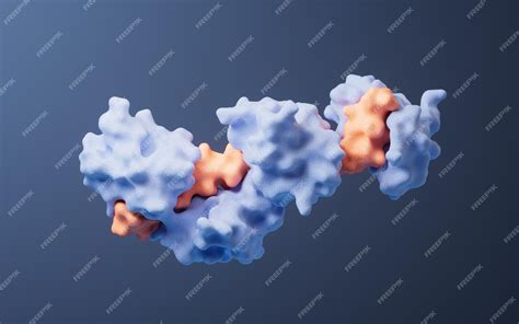 Premium Photo | Protein structure with biological concept 3d rendering