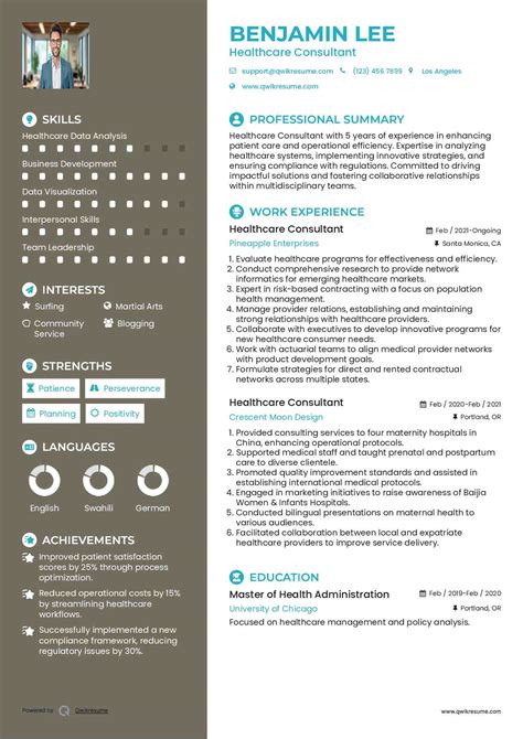 10+ Healthcare Consultant Resume Samples & Templates for 2025