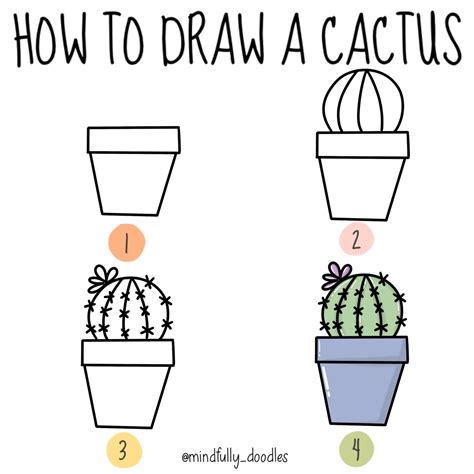 Simple Cactus Drawing Tutorial