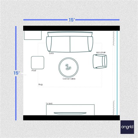 15x15 Living Room Bright Colourful Idea – Ongrid Design